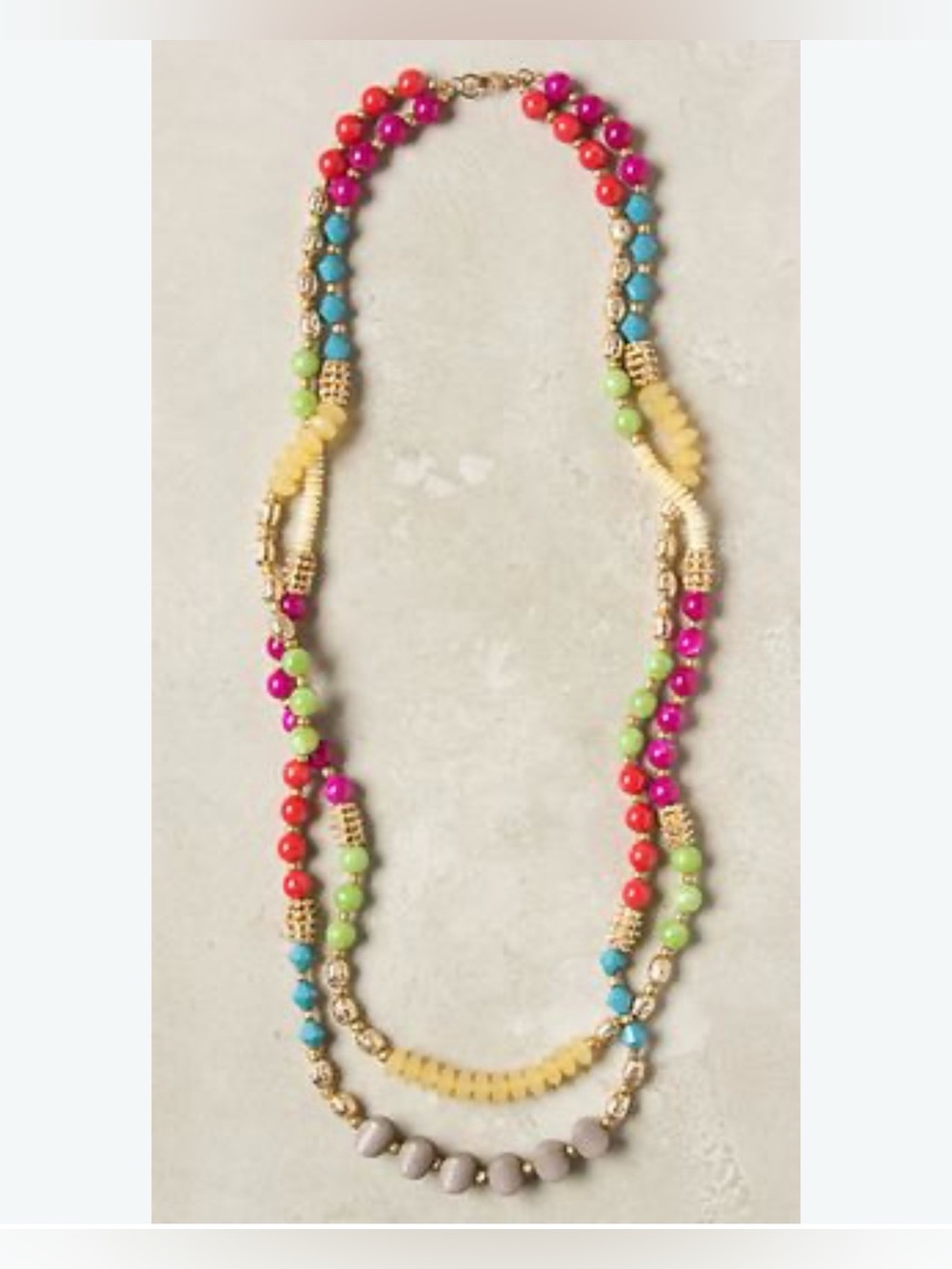 Colorful boho beaded necklace from Anthropologie